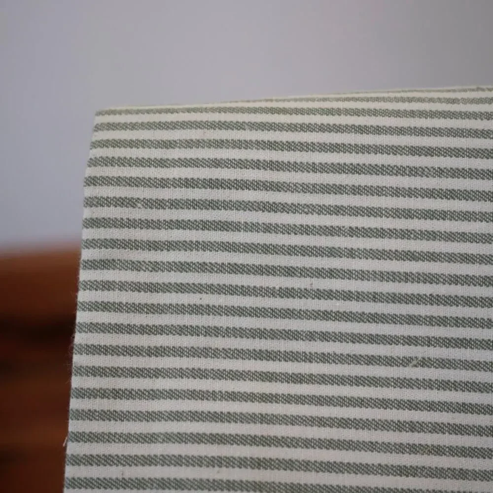 Lot 5 Vintage Stripe Gingham Green White Quilt Cutter Fabric Pieces Schumacher